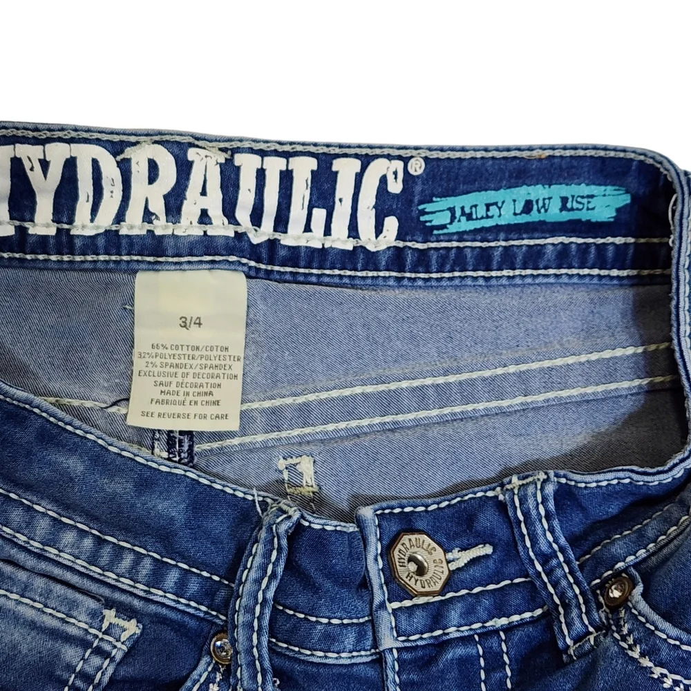 Hydraulic Bailey Low Rise Denim Shorts Jean Short Cutoffs Juniors Size 3/4